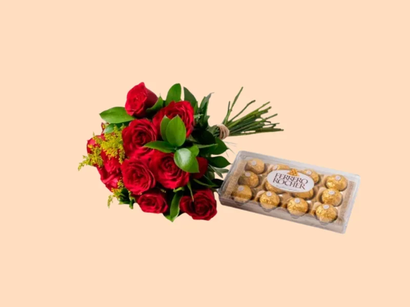 12 Rosas + Ferrero Rocher