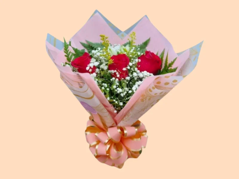 Buquê 3 Rosas Vermelhas